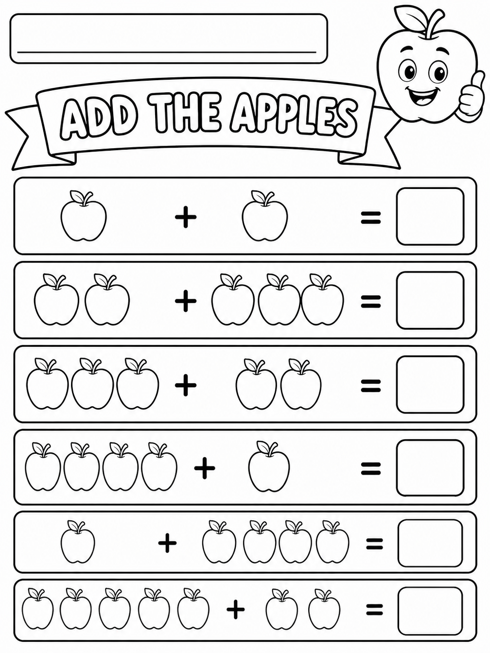 Add the Apples printable sheet