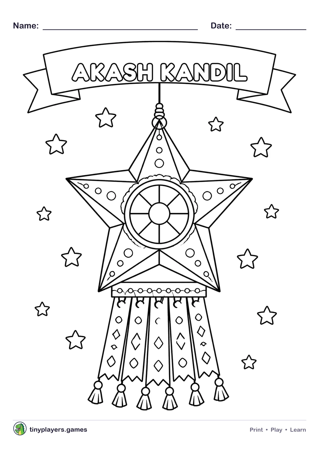Akash Kandil printable sheet