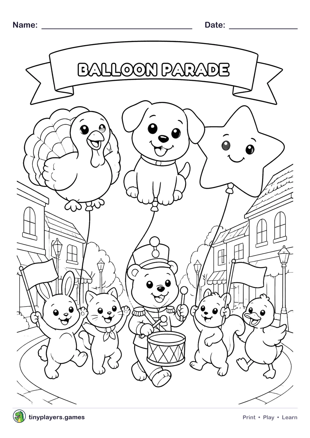 Balloon Parade printable sheet