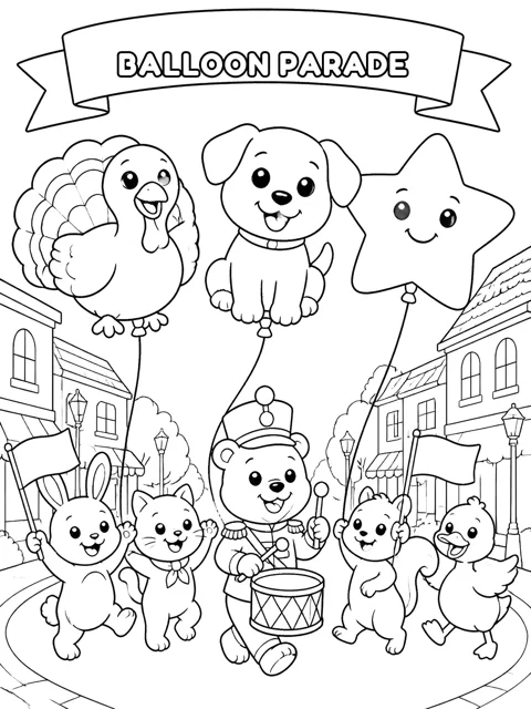 Balloon Parade coloring page