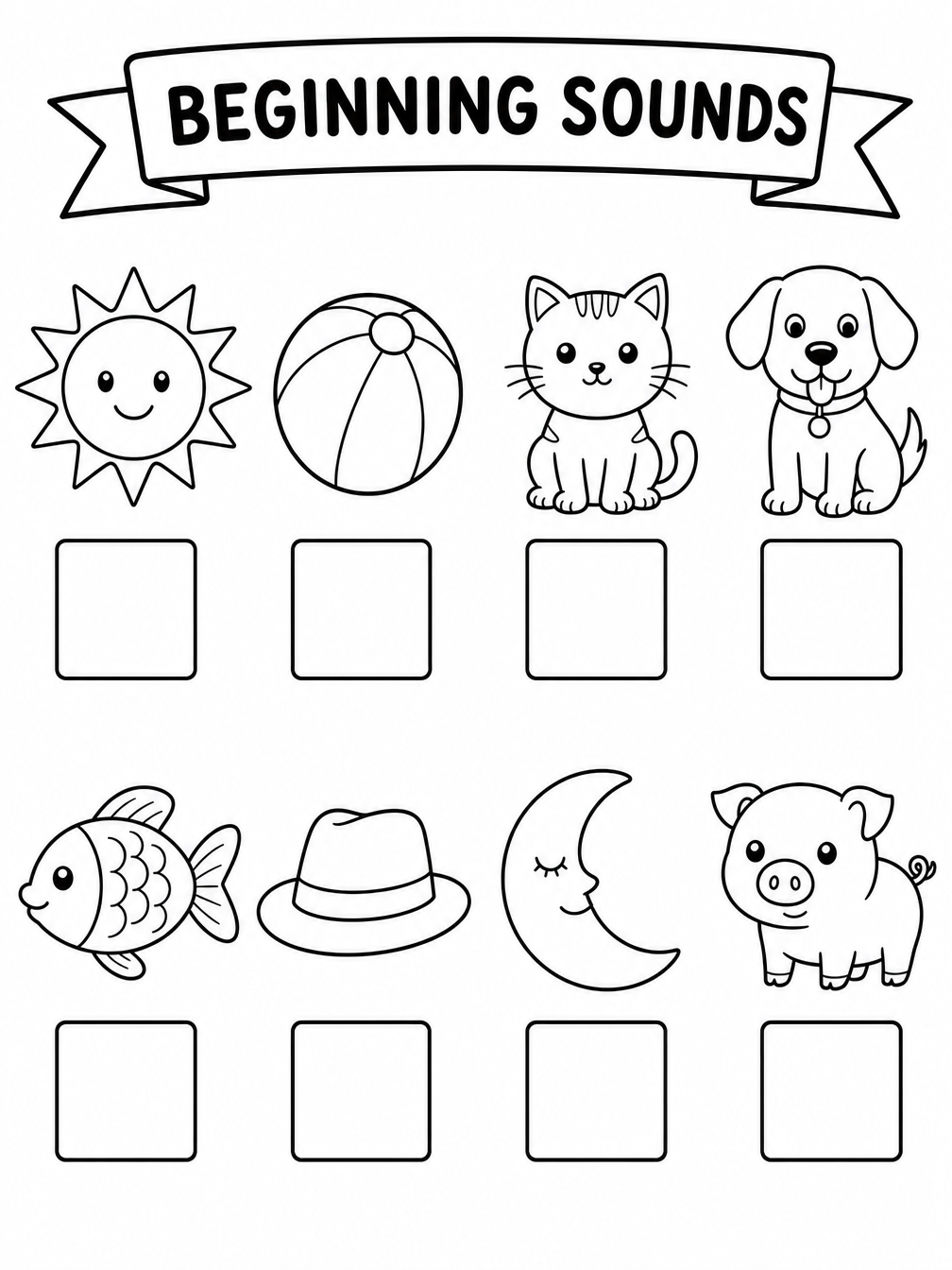 Beginning Sounds printable sheet