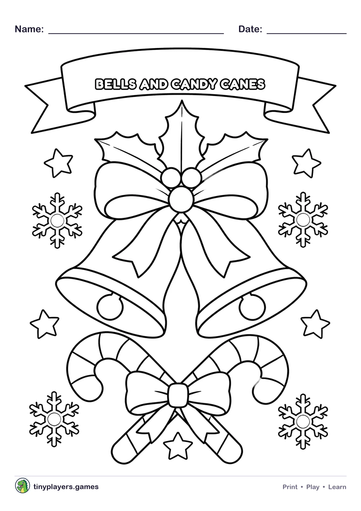 Bells and Candy Canes printable sheet