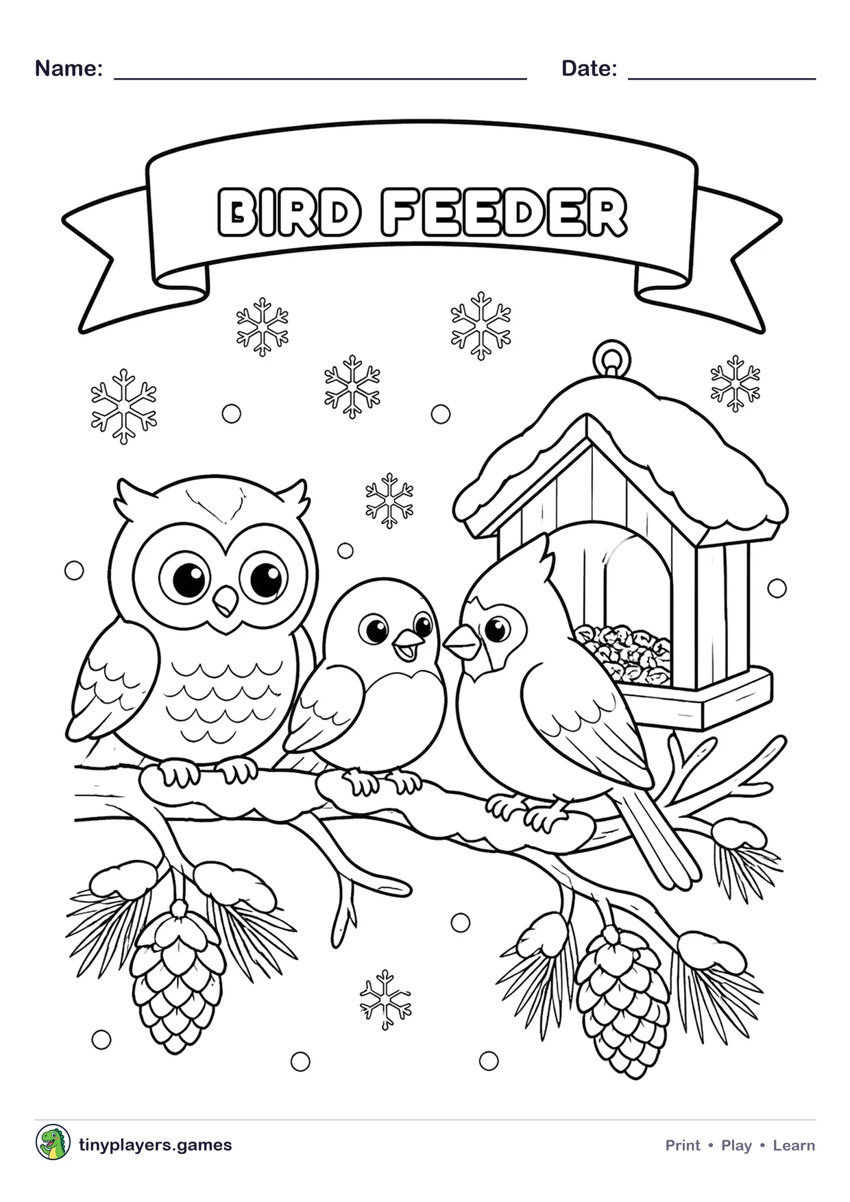 Bird Feeder printable sheet