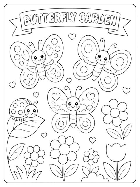 Butterfly Garden coloring page