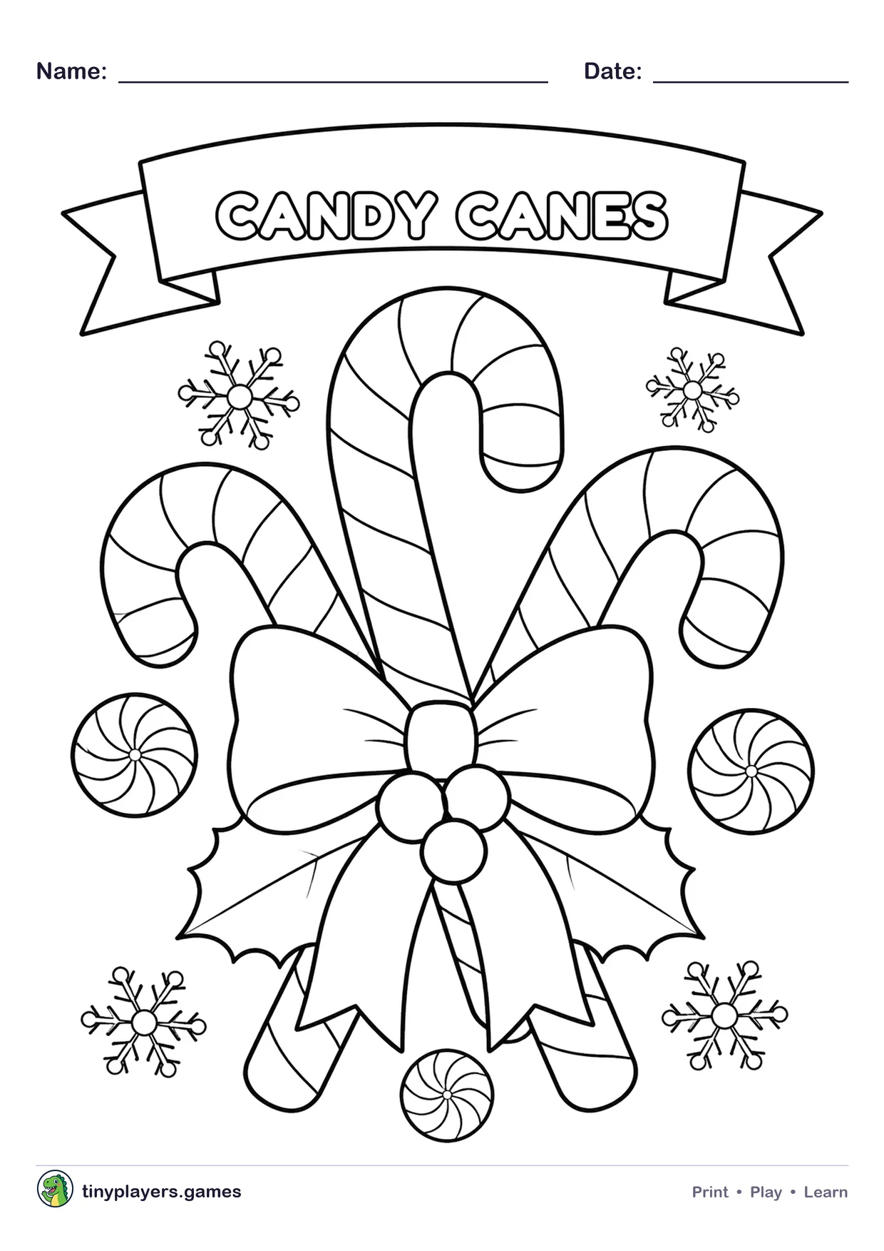 Candy Canes printable sheet
