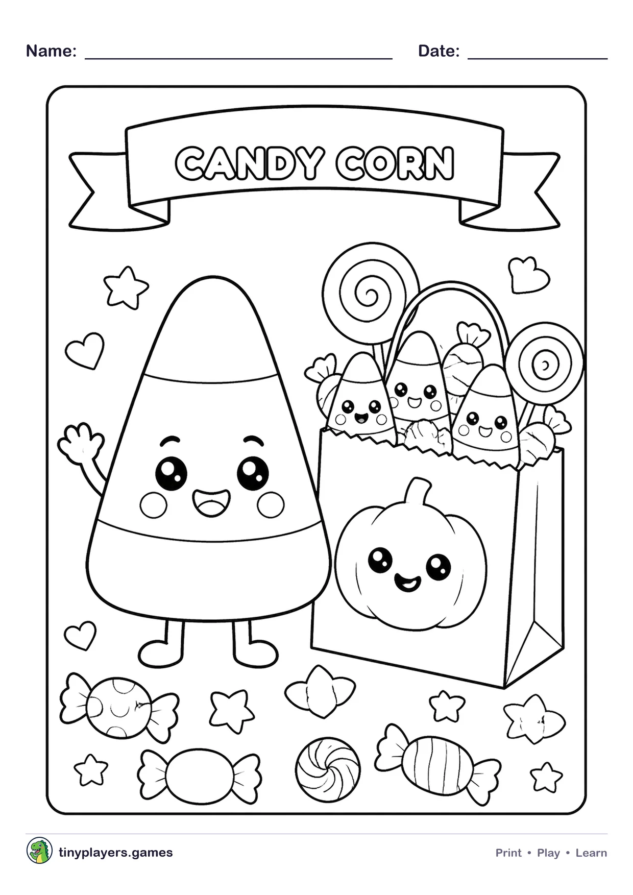 Candy Corn printable sheet