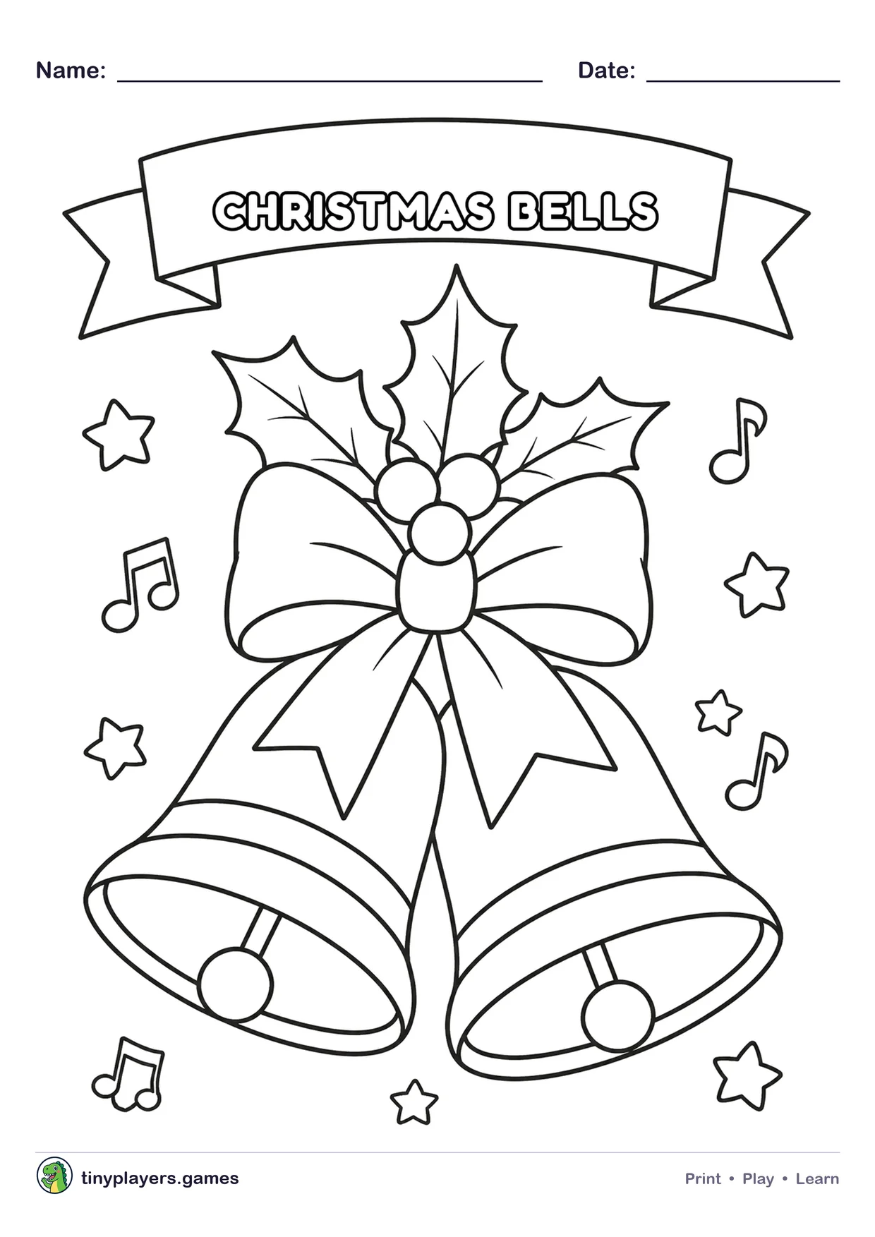 Christmas Bells printable sheet