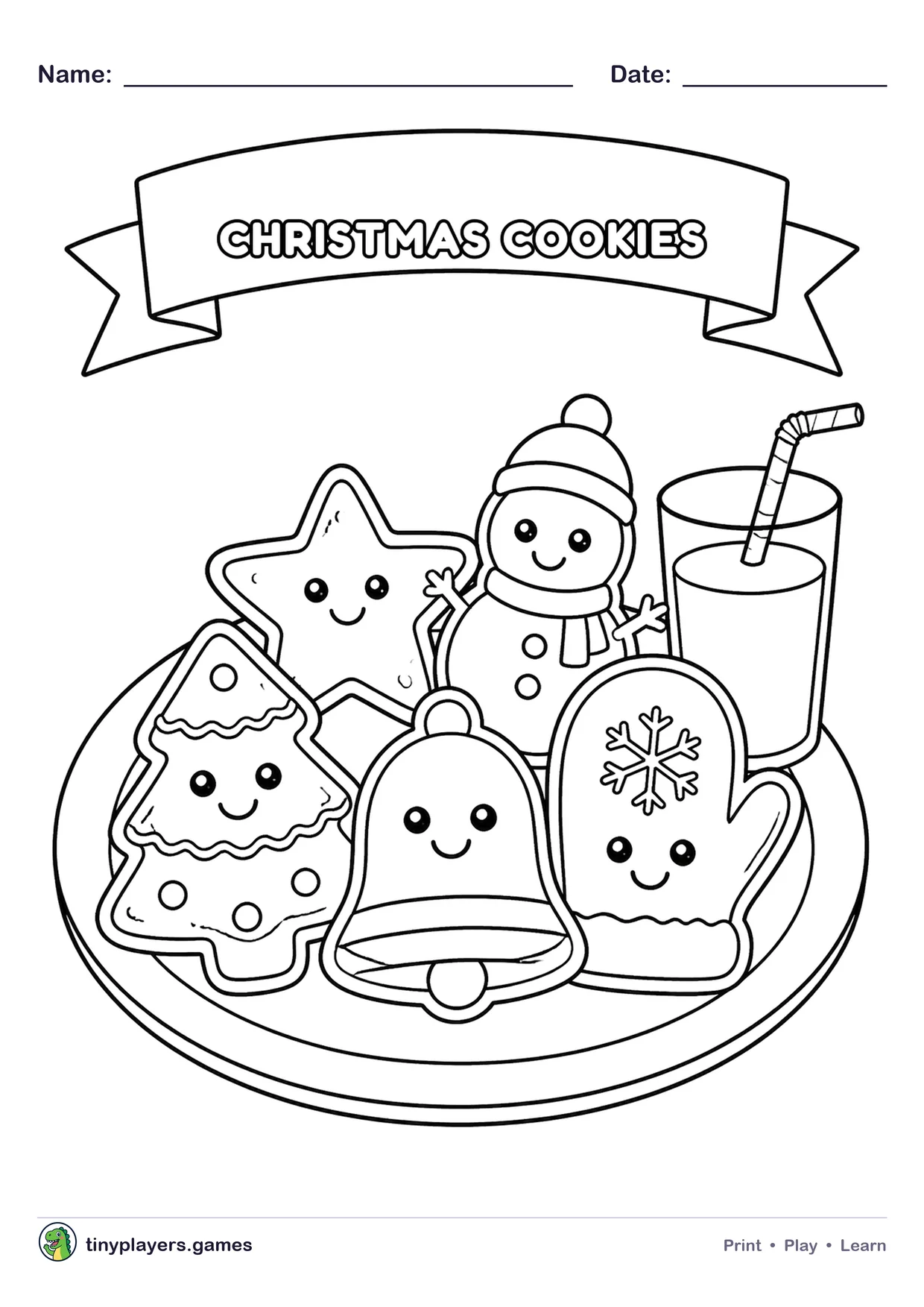 Christmas Cookies printable sheet