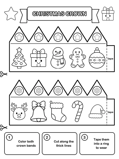 Christmas Crown printable sheet