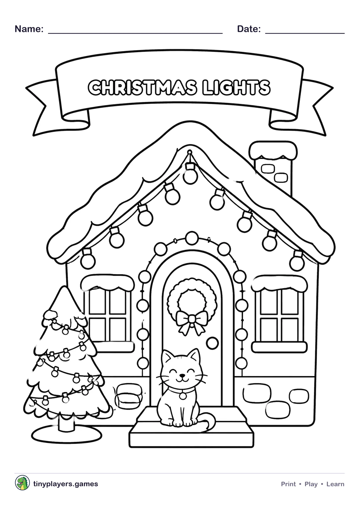 Christmas Lights printable sheet
