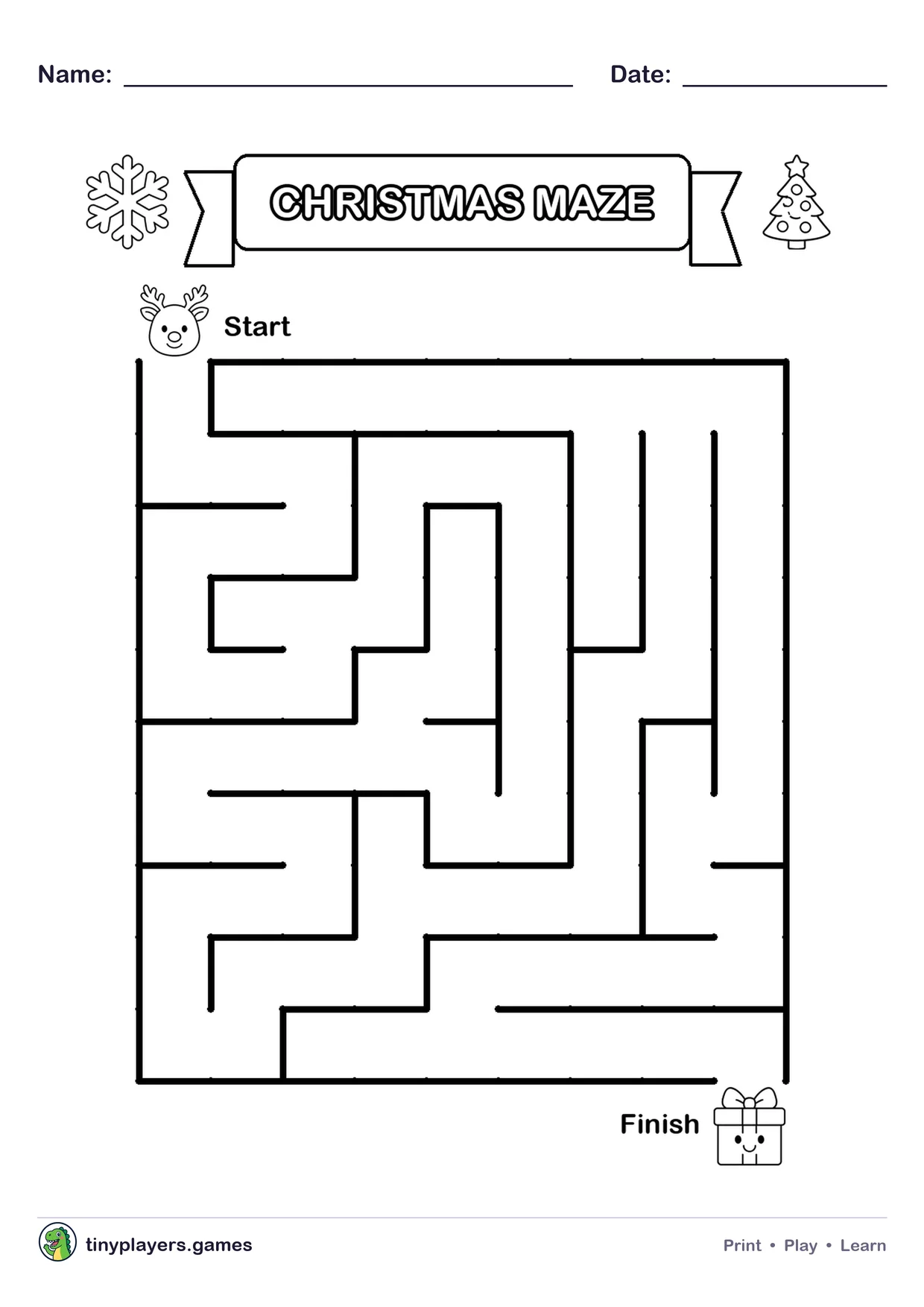 Christmas Maze printable sheet