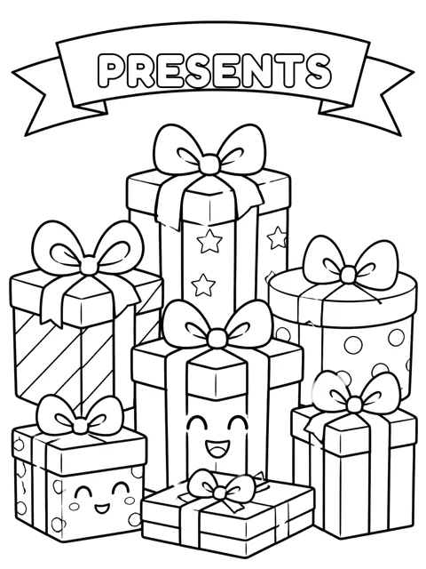 Christmas Presents coloring page