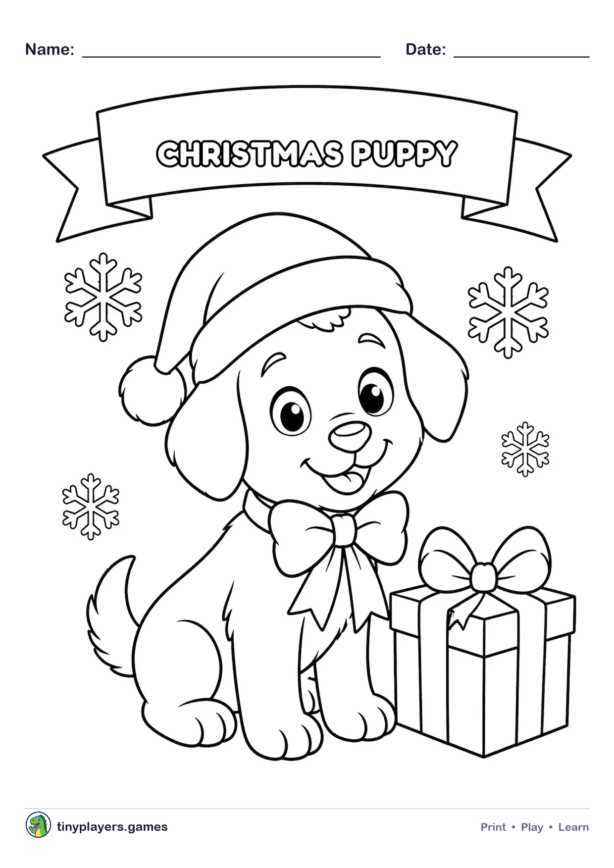 Christmas Puppy printable sheet