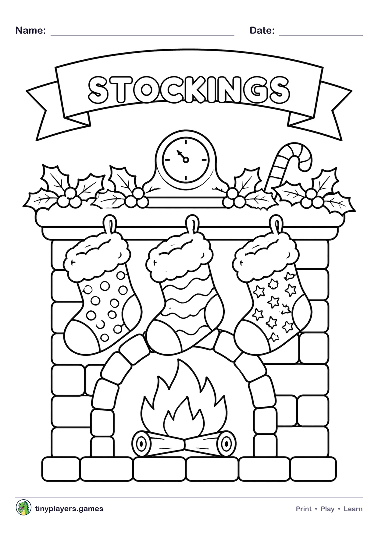 Christmas Stockings printable sheet