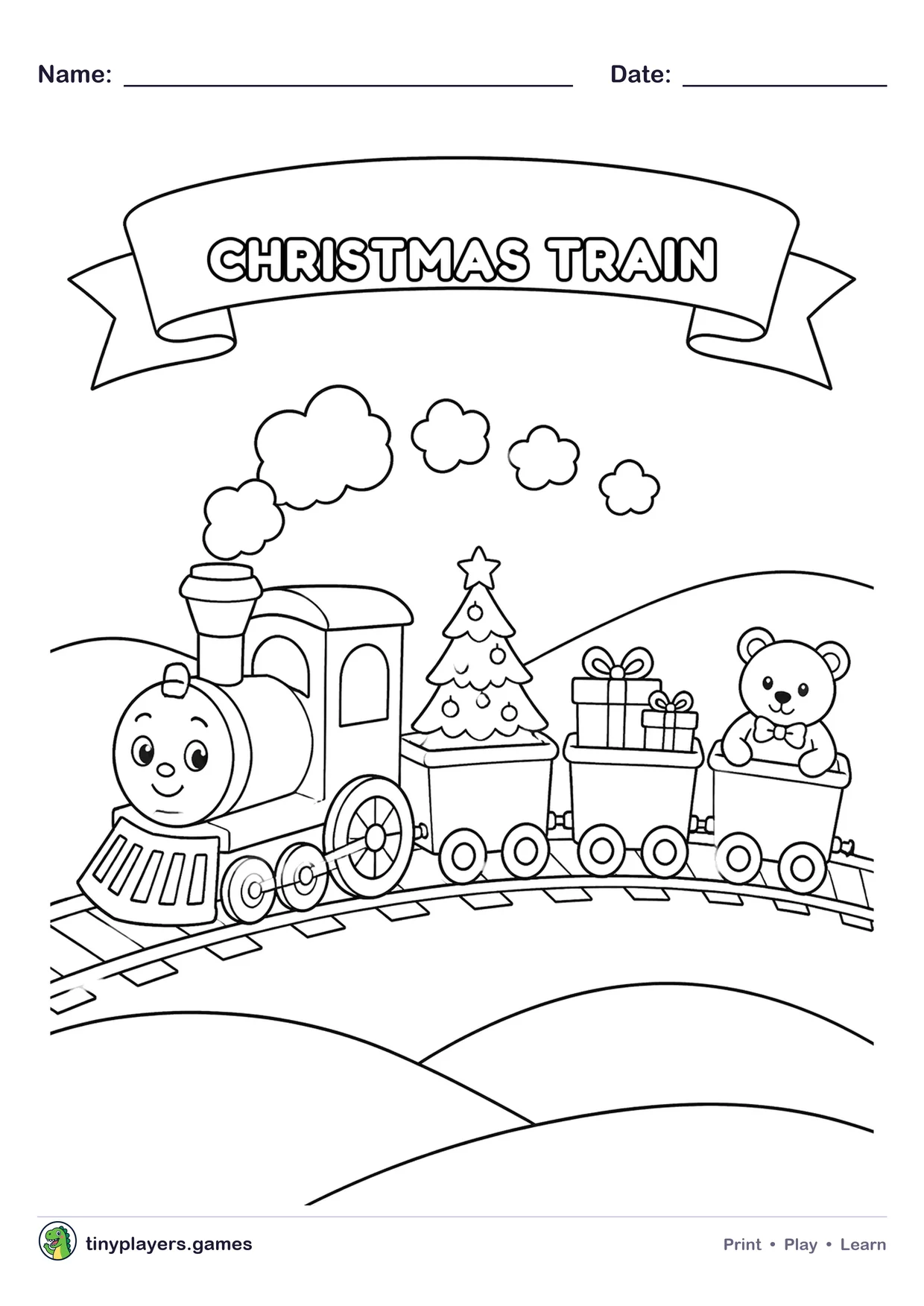 Christmas Train printable sheet