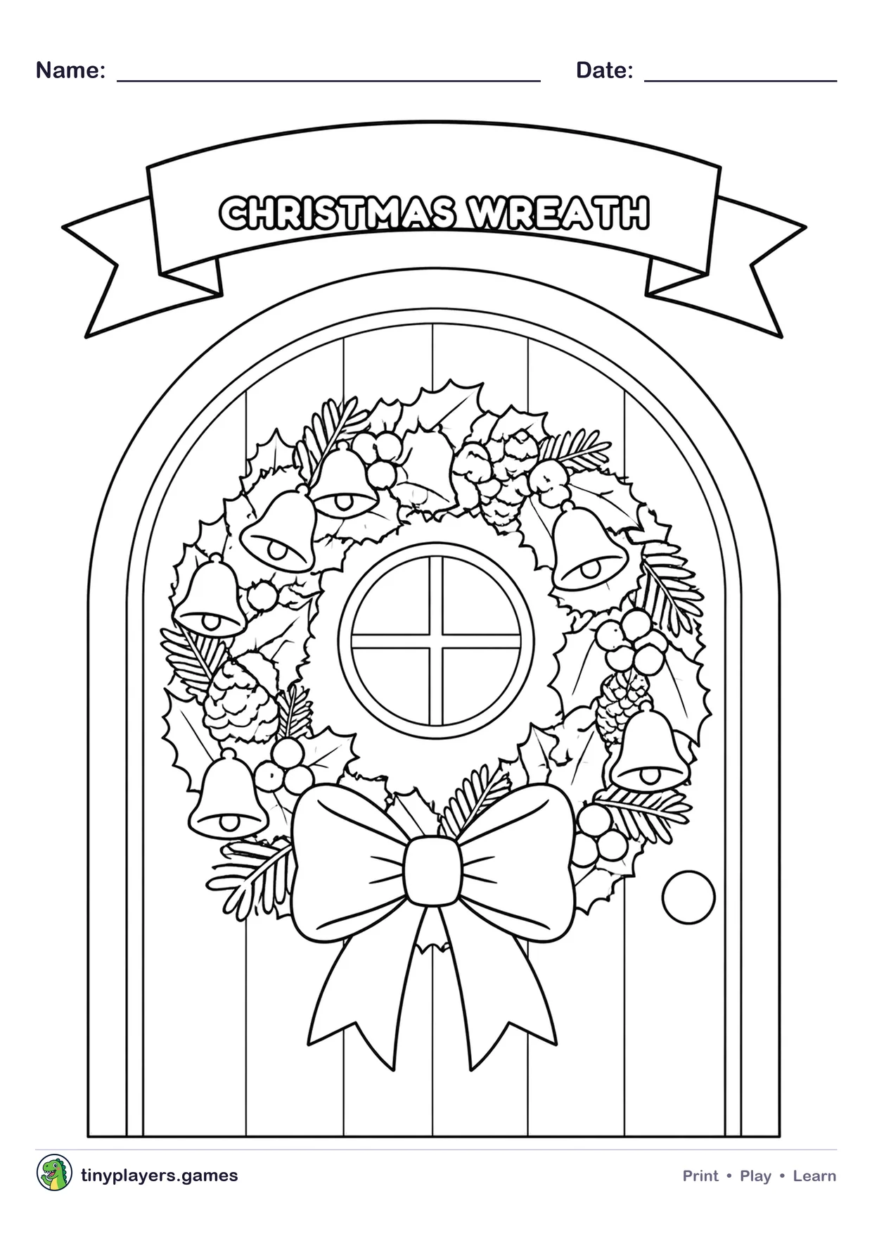 Christmas Wreath printable sheet