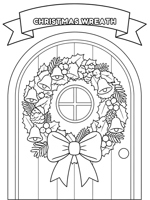 Christmas Wreath coloring page