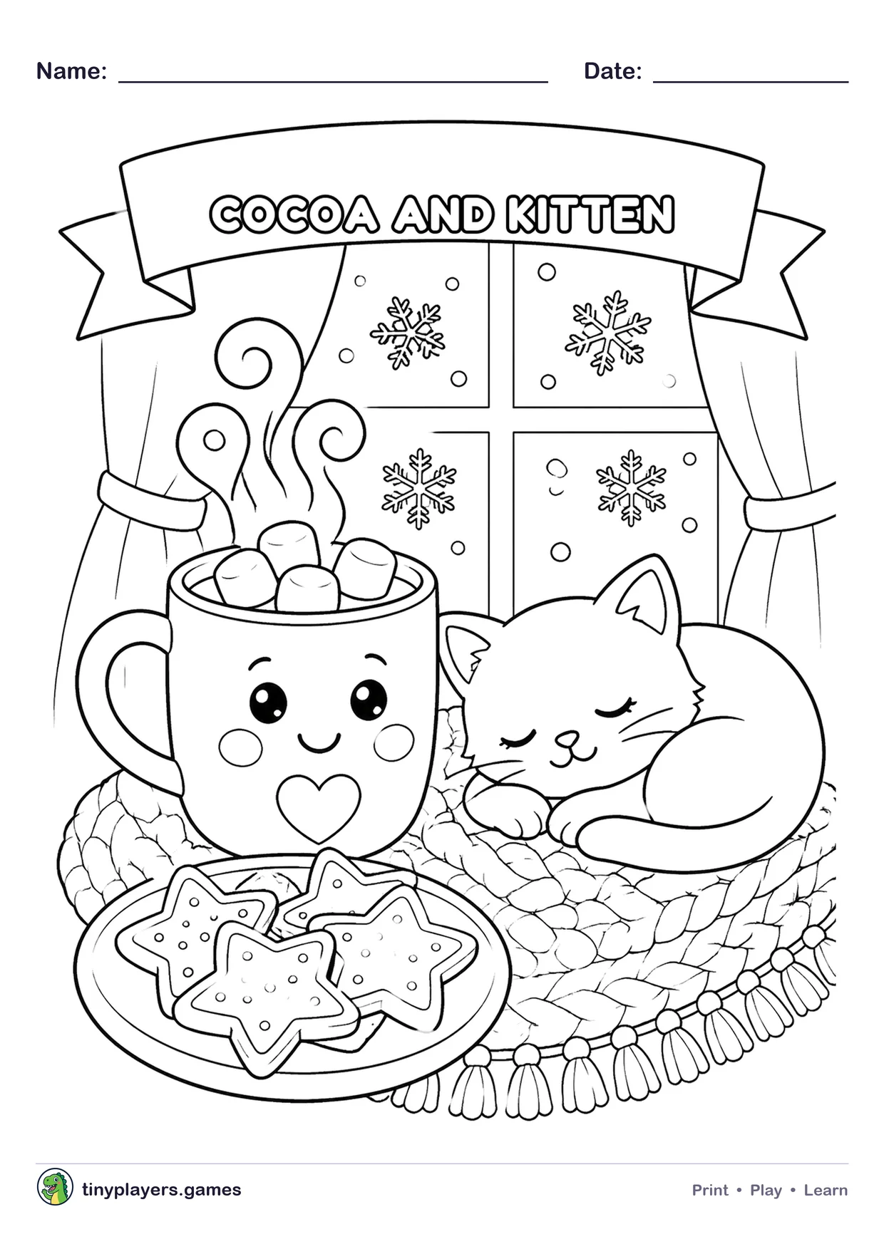 Cocoa and Kitten printable sheet
