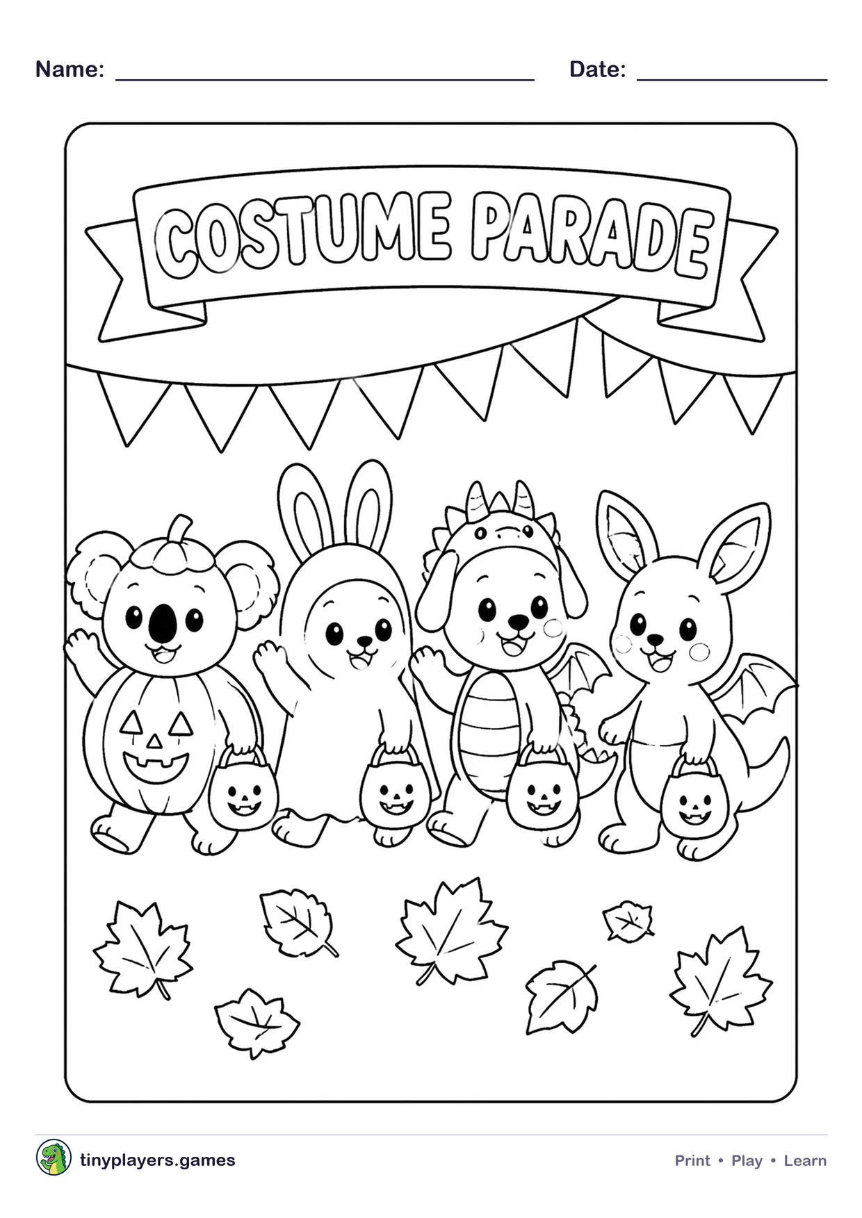Costume Parade printable sheet