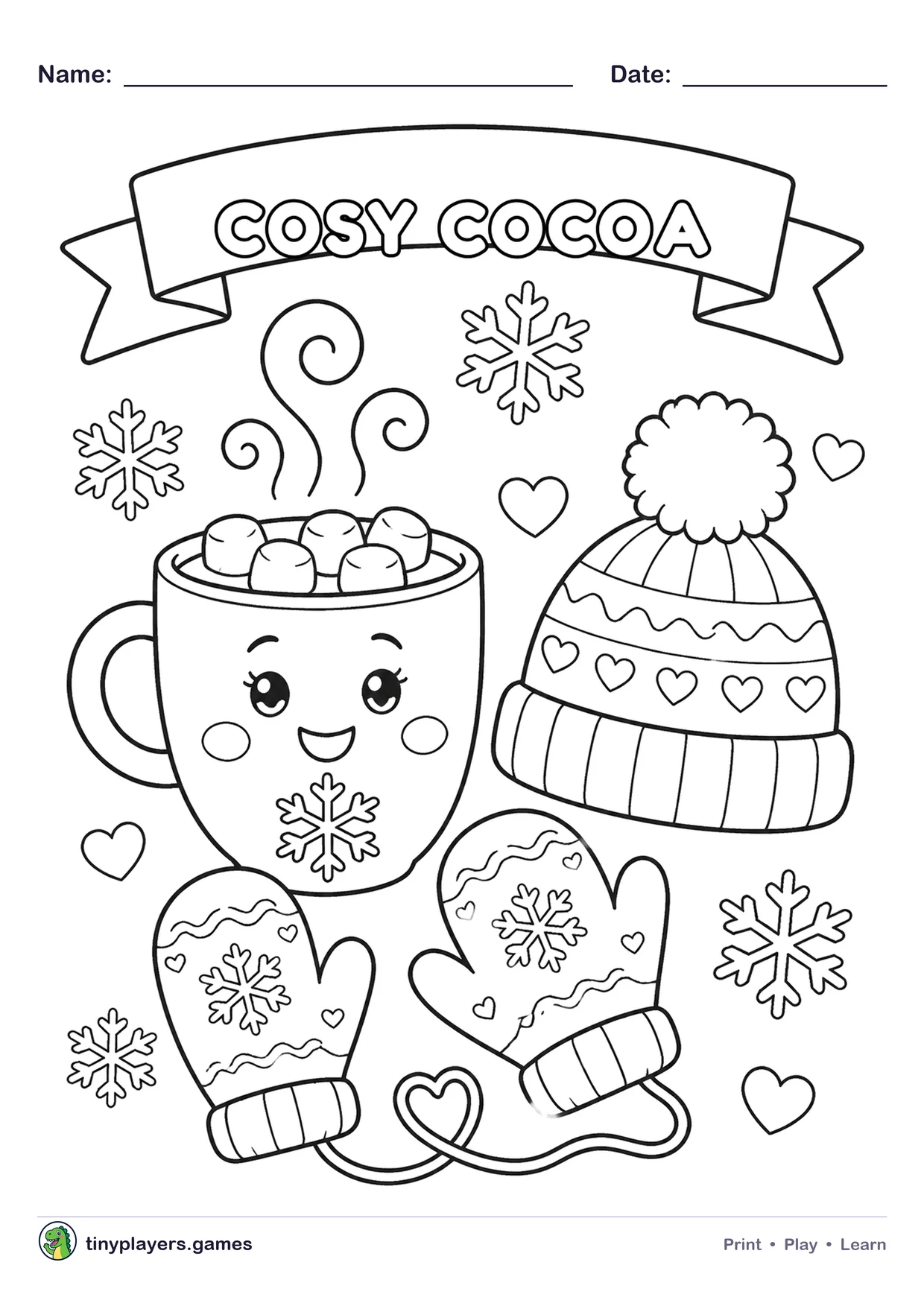 Cosy Cocoa printable sheet