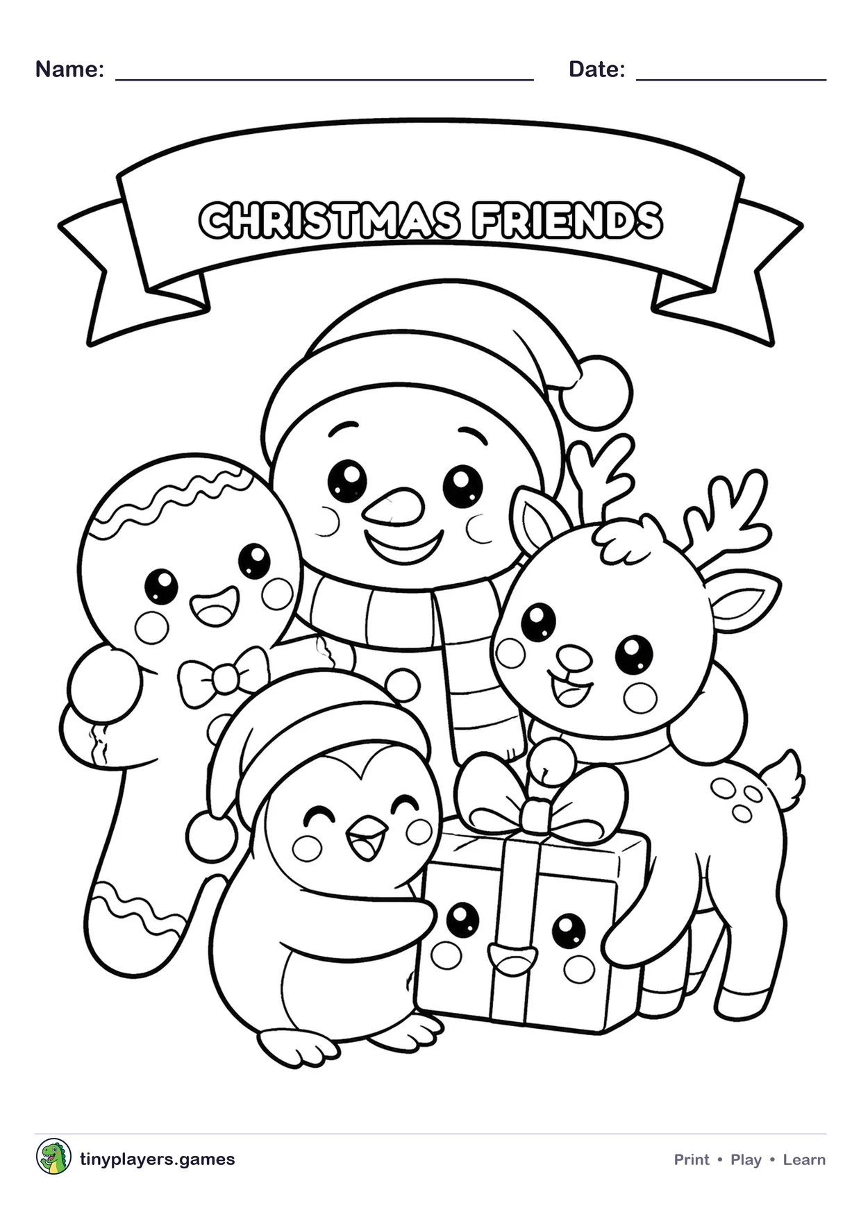 Christmas Friends printable sheet