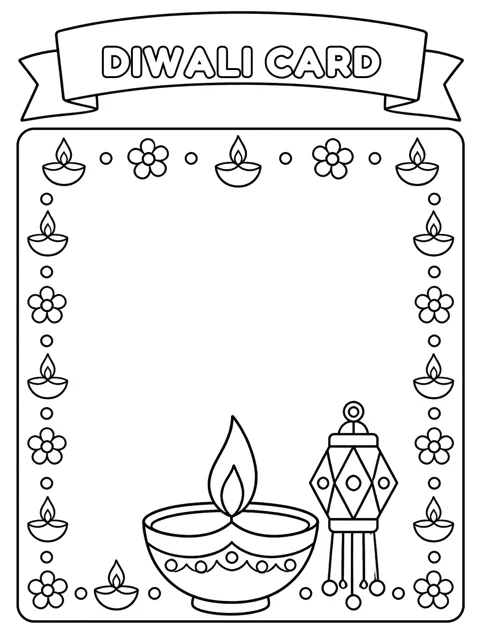 Diwali Greeting Card coloring page