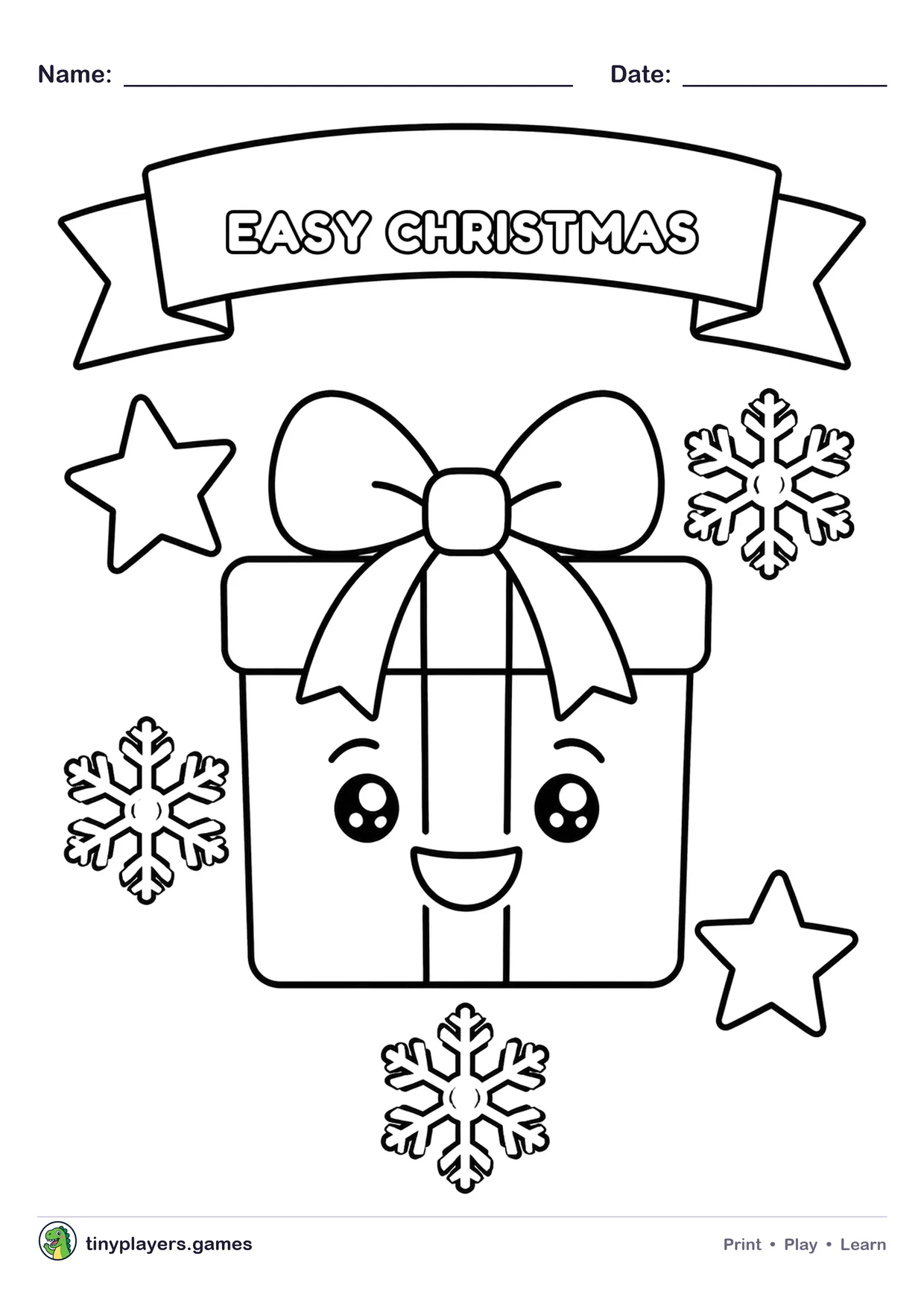 Easy Christmas printable sheet