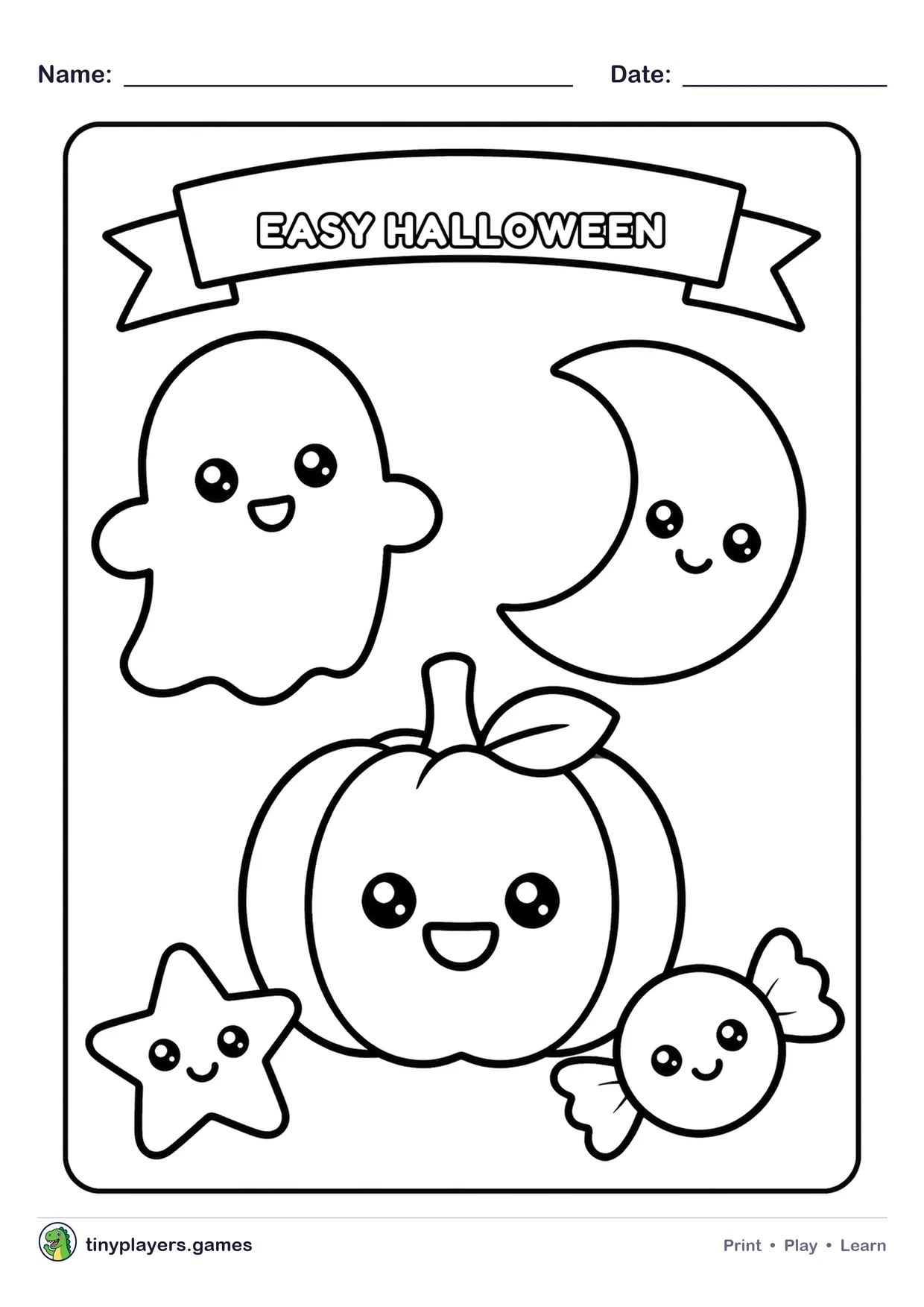 Easy Halloween printable sheet