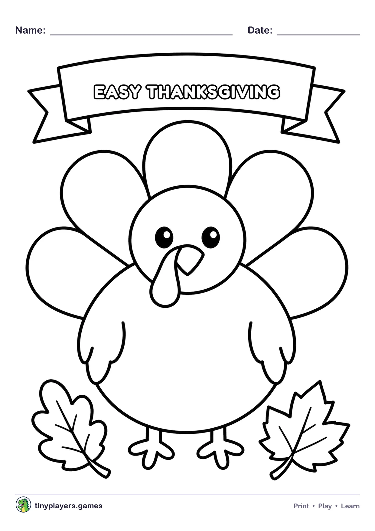 Easy Thanksgiving printable sheet