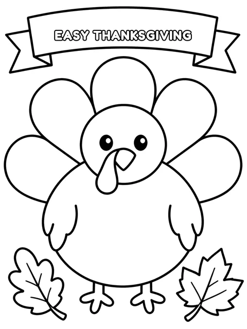 Easy Thanksgiving coloring page