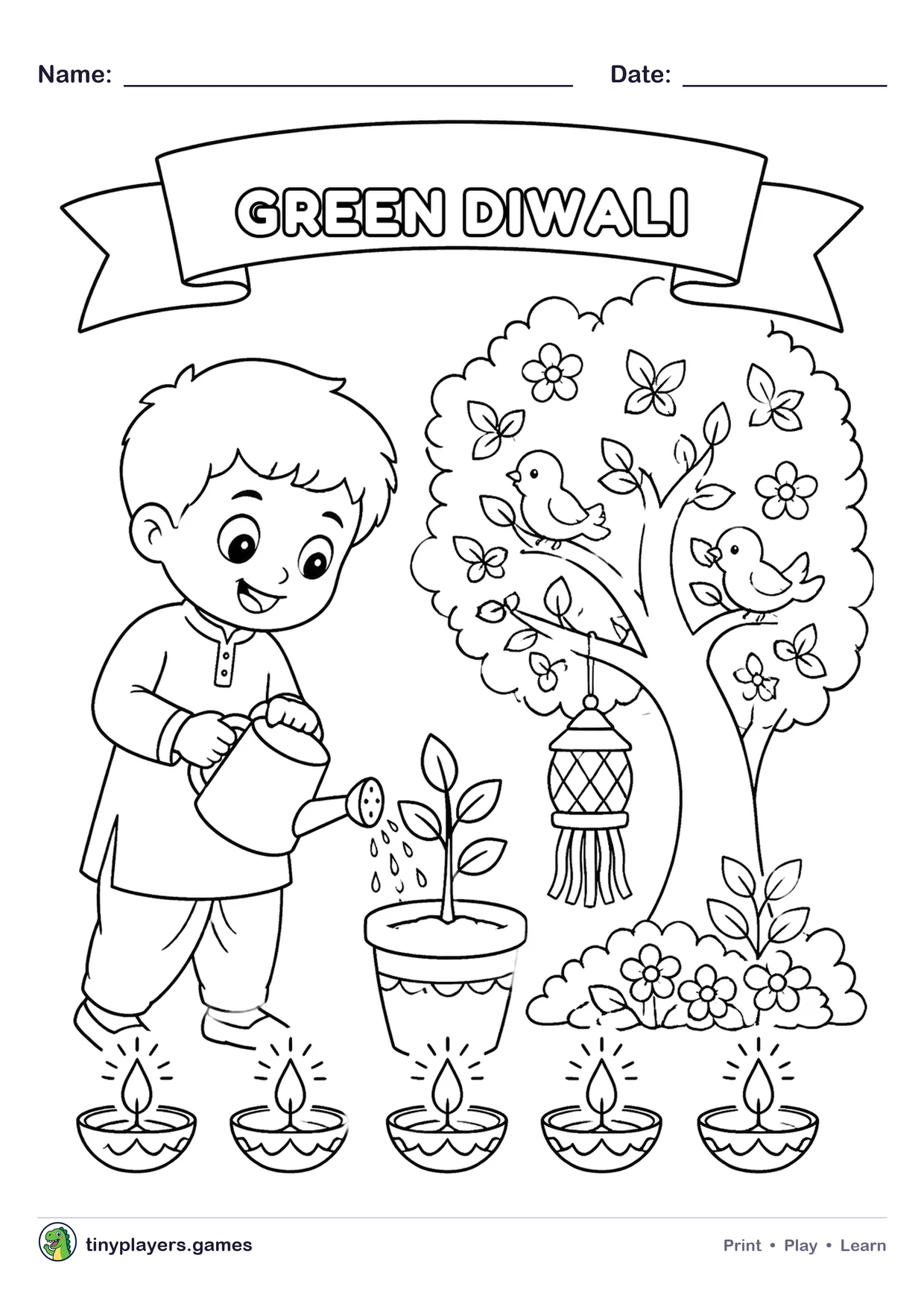 Eco-friendly Diwali Poster printable sheet