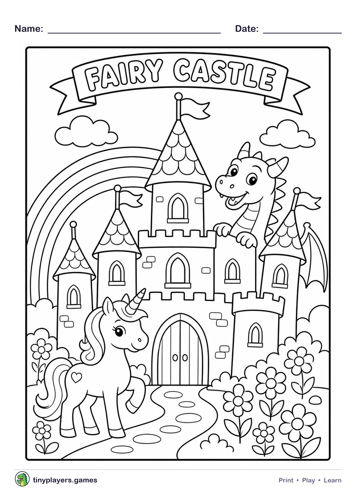 Fairy Castle printable sheet