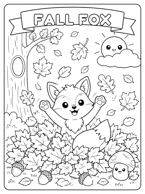 Fall Fox coloring page
