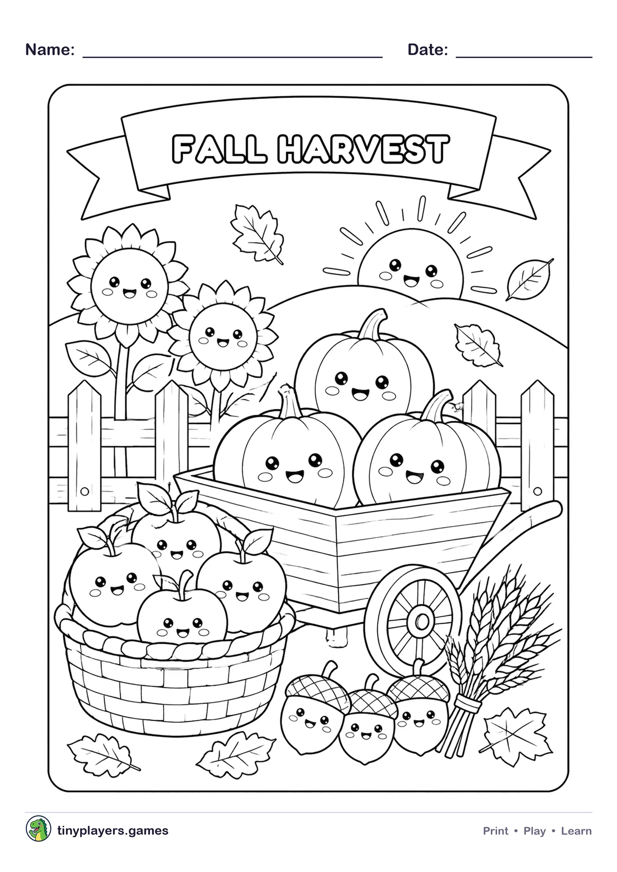 Fall Harvest printable sheet