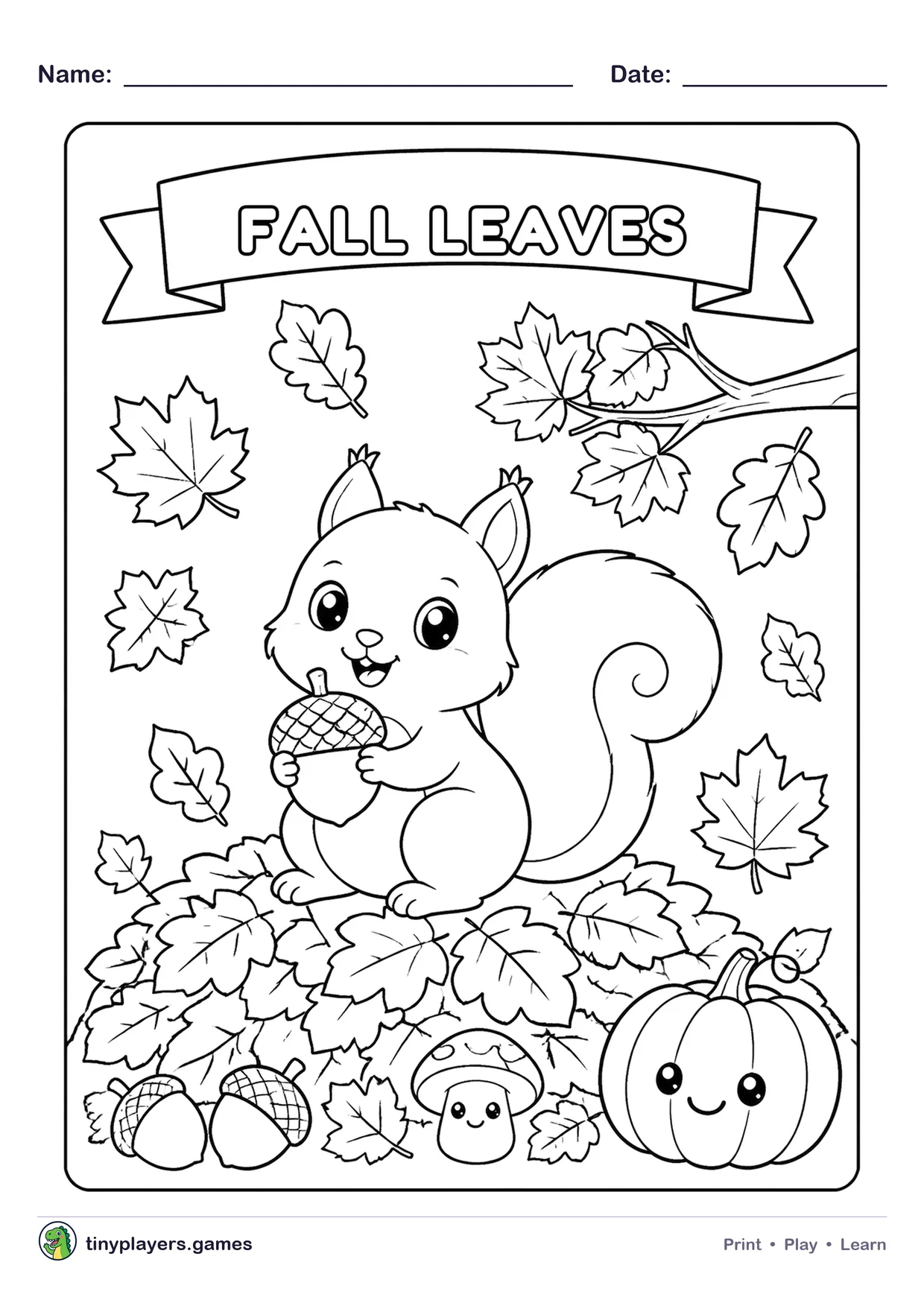 Fall Leaves printable sheet