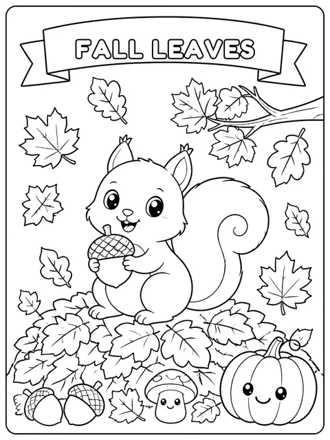 Fall Leaves coloring page