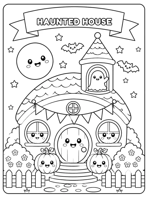 Friendly Haunted House coloring page