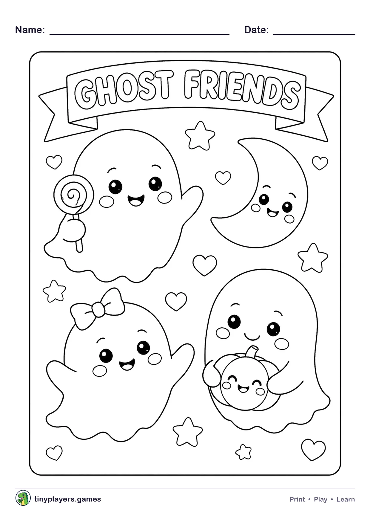 Ghost Friends printable sheet