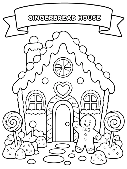 Gingerbread House coloring page