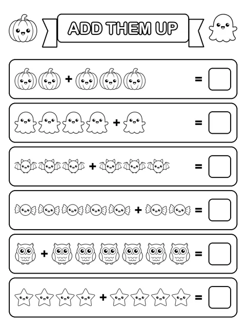 Add Them Up printable sheet