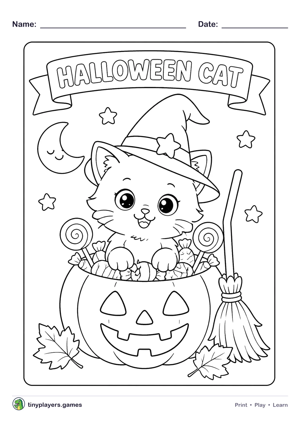 Halloween Cat printable sheet