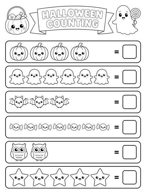 Halloween Counting printable sheet