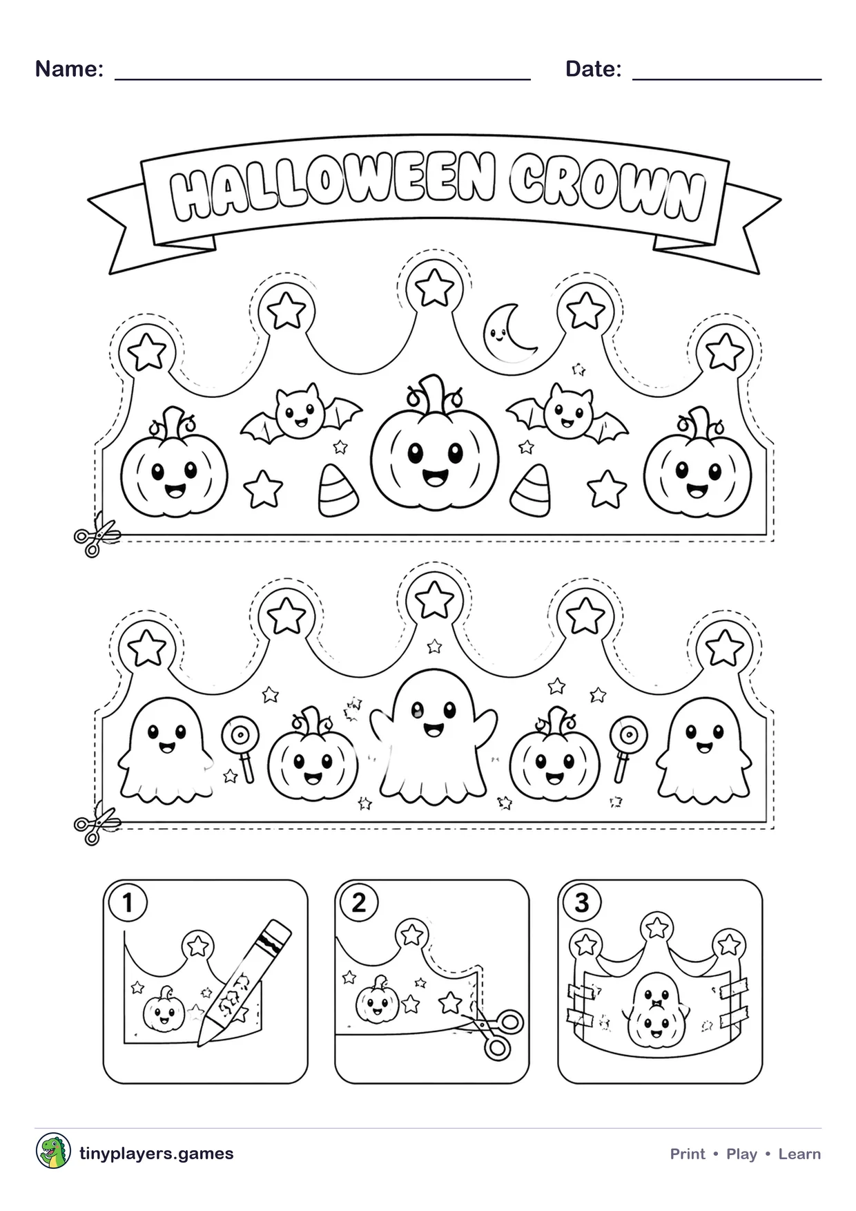 Halloween Crown printable sheet