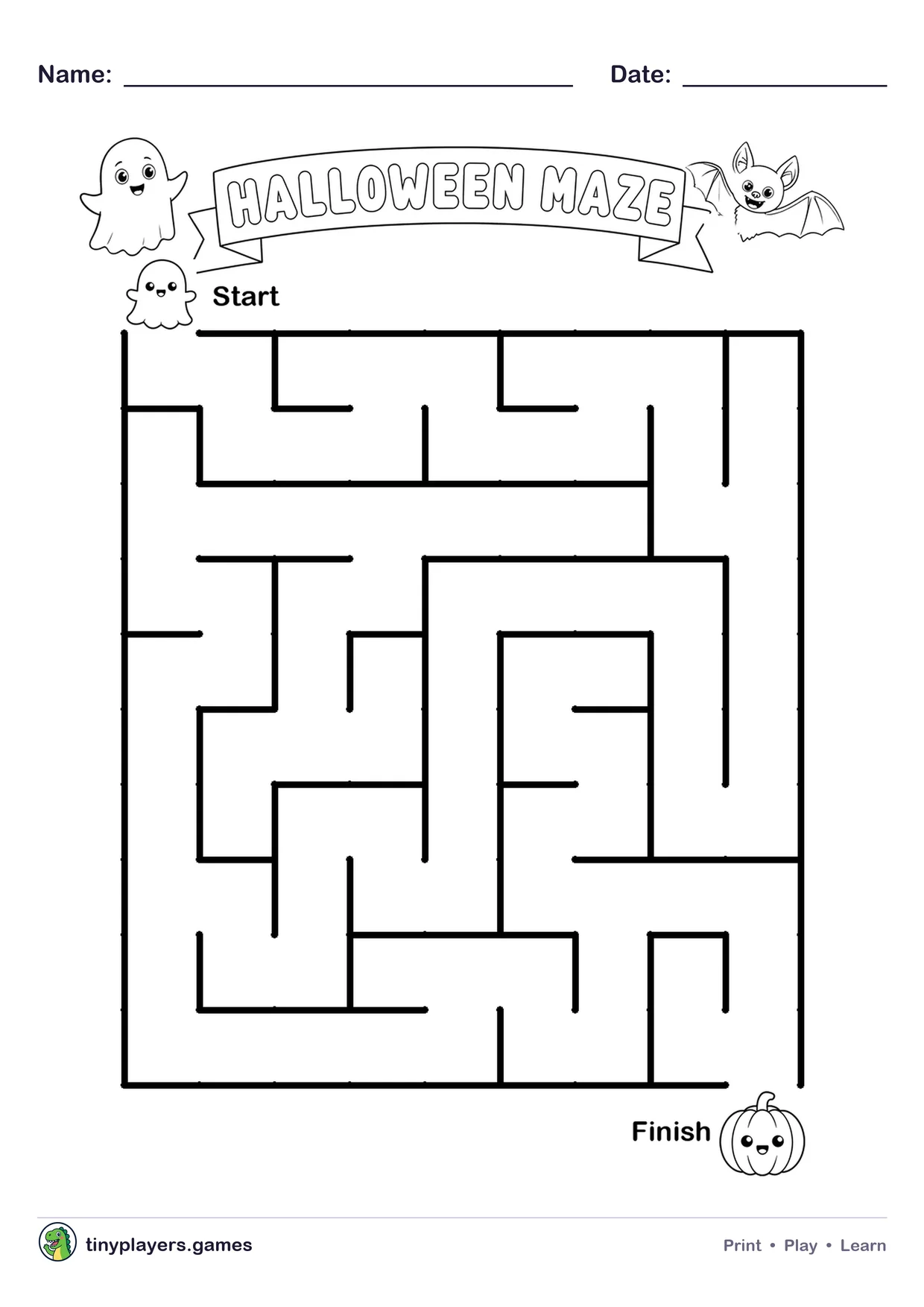 Halloween Maze printable sheet