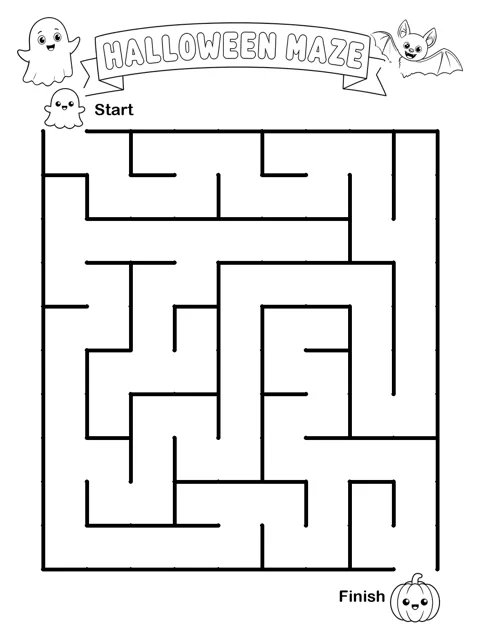 Halloween Maze printable sheet