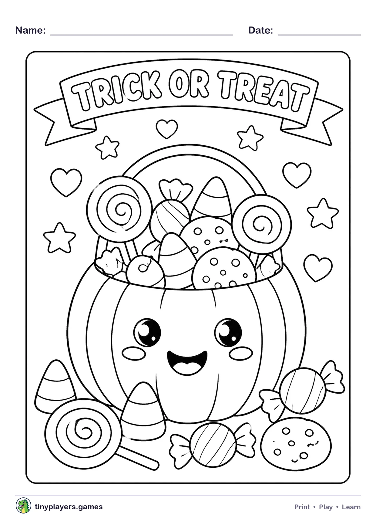 Trick or Treat printable sheet