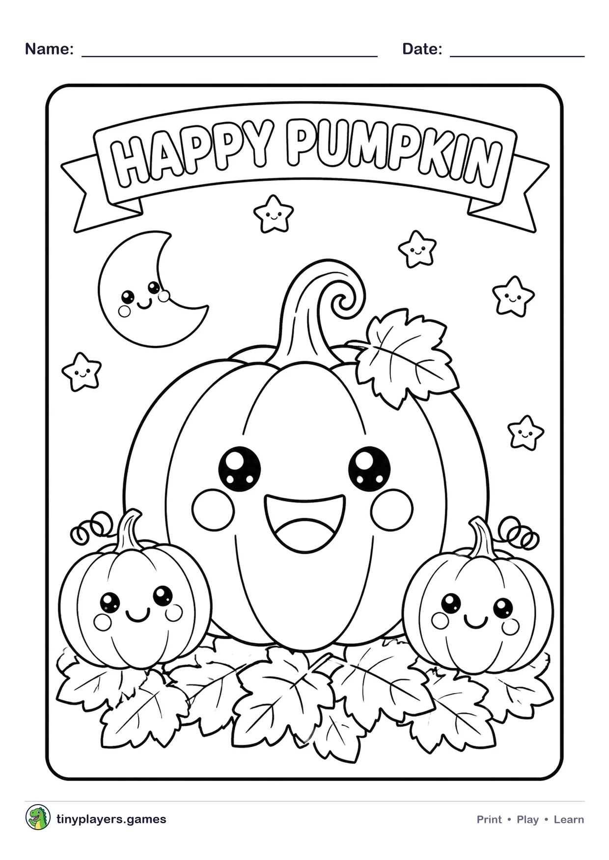 Happy Pumpkin printable sheet