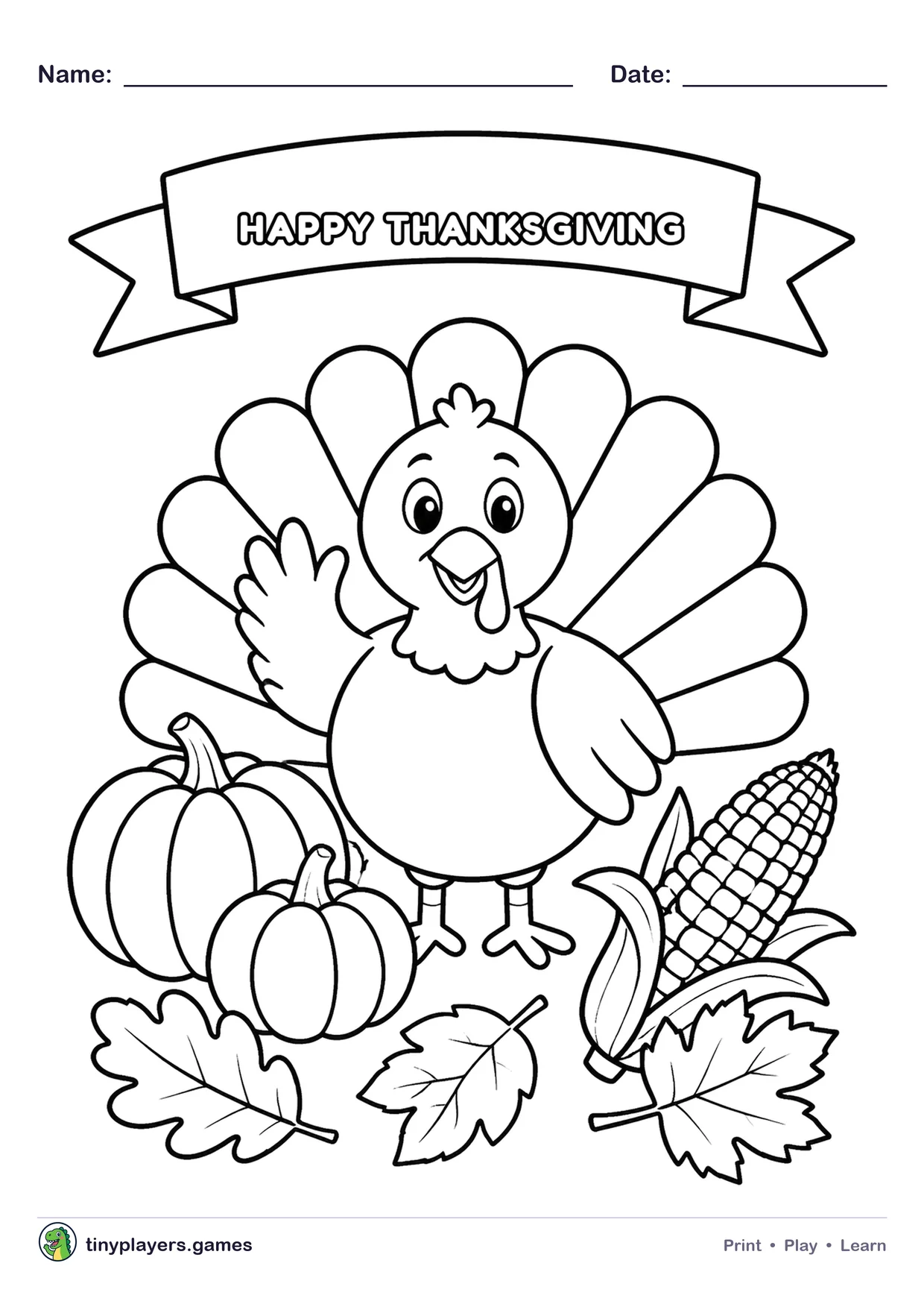 Happy Thanksgiving printable sheet