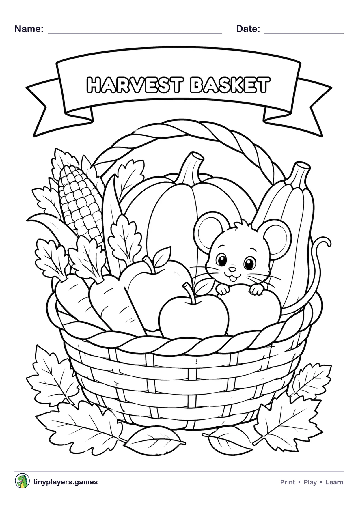 Harvest Basket printable sheet