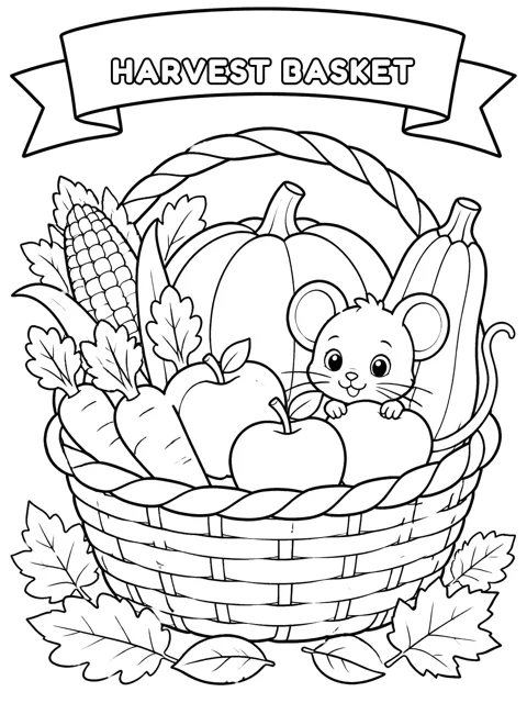 Harvest Basket coloring page